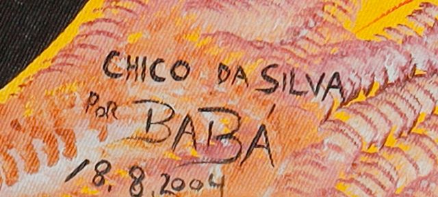 绘制签名的局部: «CHICO DA SILVA / POR BABÁ»