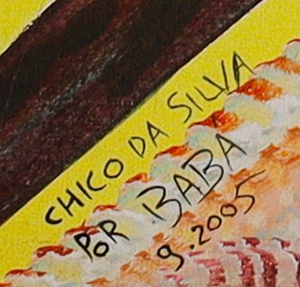 绘制签名的局部: «CHICO DA SILVA / POR BABA»