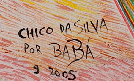 绘制签名的局部: «CHICO DA SILVA / POR BABÁ»