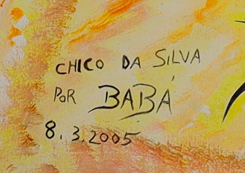 绘制签名的局部: «CHICO DA SILVA / POR BABÁ»