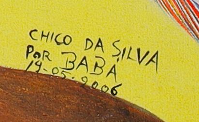 绘制签名的局部: «CHICO DA SILVA / POR BABÁ»
