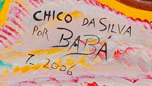 绘制签名的局部: «CHICO DA SILVA / POR BABÁ»