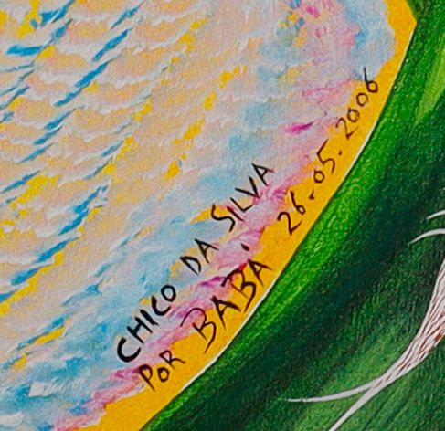 绘制签名的局部: «CHICO DA SILVA / POR BABÁ»