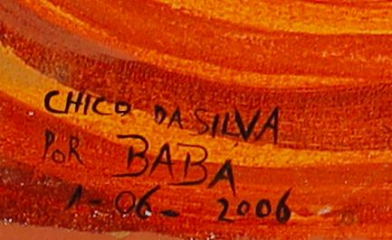 绘制签名的局部: «CHICO DA SILVA / POR BABA»