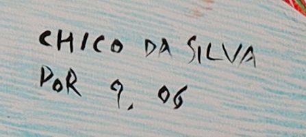 绘制签名的局部: «CHICO DA SILVA / POR»