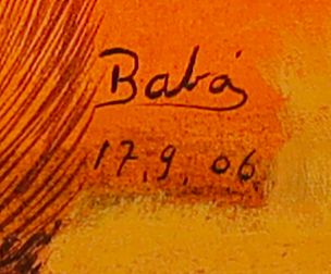 绘制签名的局部: «Babá»