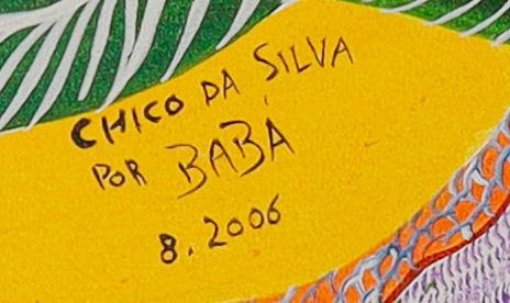 绘制签名的局部: «CHICO DA SILVA / POR BABA»