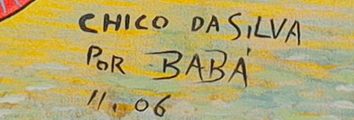 绘制签名的局部: «CHICO DA SILVA / POR BABÁ»